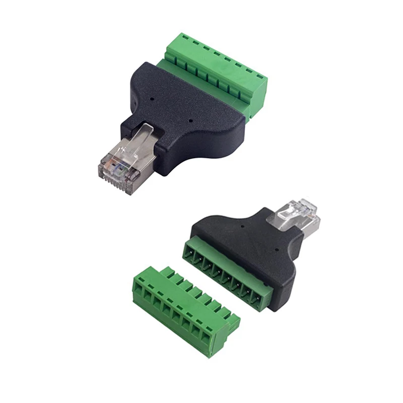2 uds alta calidad RJ45 a adaptador de Terminal de tornillo RJ45 macho/hembra a conector de 8 pines divisor RJ45 para CCTV DVR accesorios CCTV - imagen 5