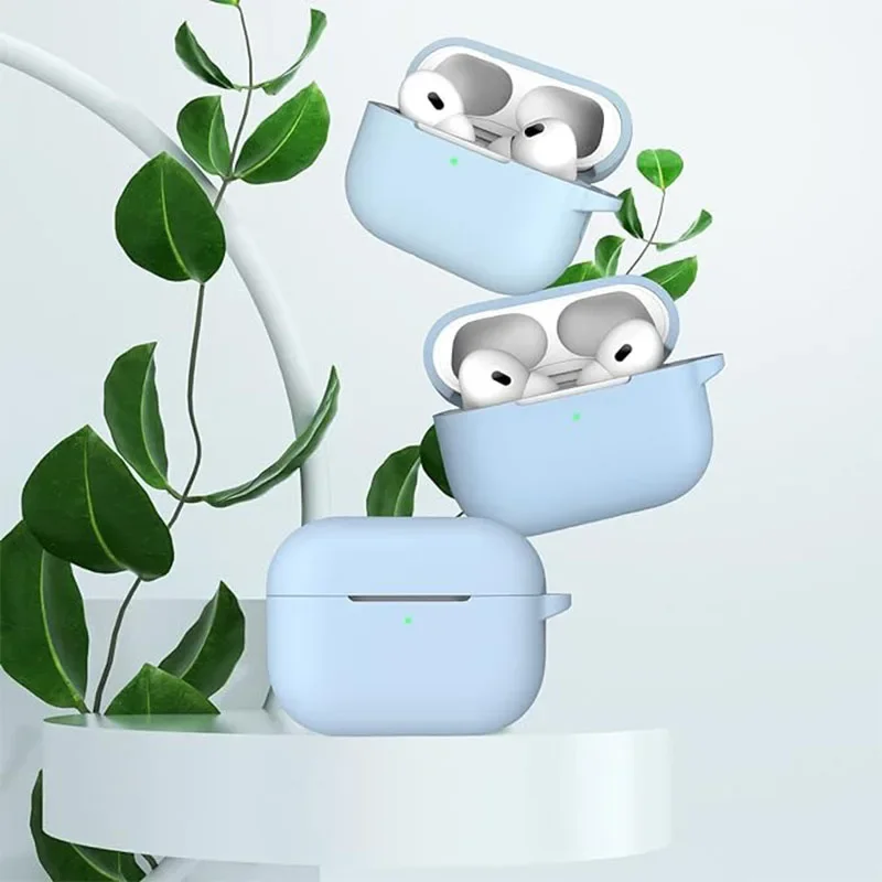 Funda AirPods Pro de 2.a / 1.a generación con llavero, accesorio de piel de silicona totalmente protegido, luz LED frontal visible - imagen 2