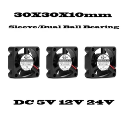 Ventilador Mini 3010 30x30x10mm 5V/12V/24V 2 Pines para Refrigeración