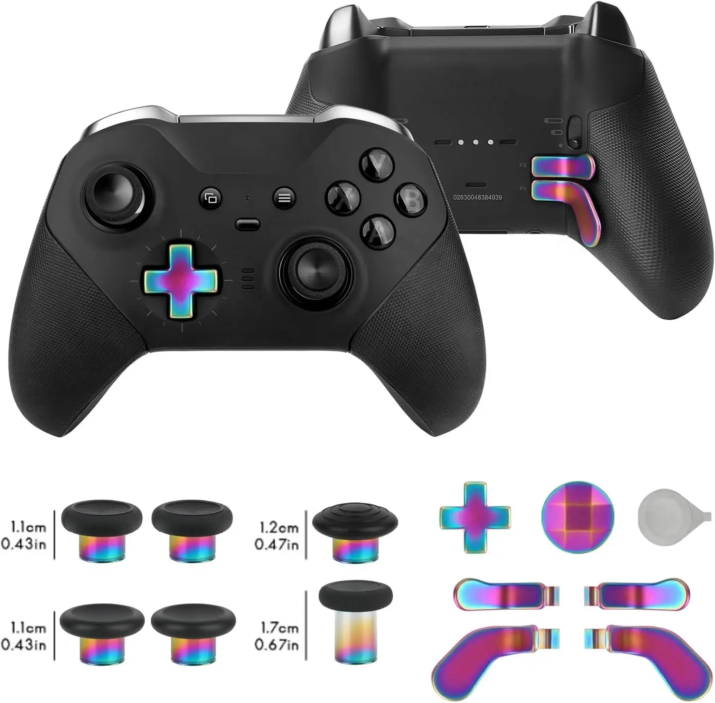 Thumbsticks de metal 13 en 1 para controlador Xbox One Elite Series 2, joysticks de intercambio Mod 6 de metal, 4 paletas, 2 almohadillas D, 1 herramienta - imagen 5