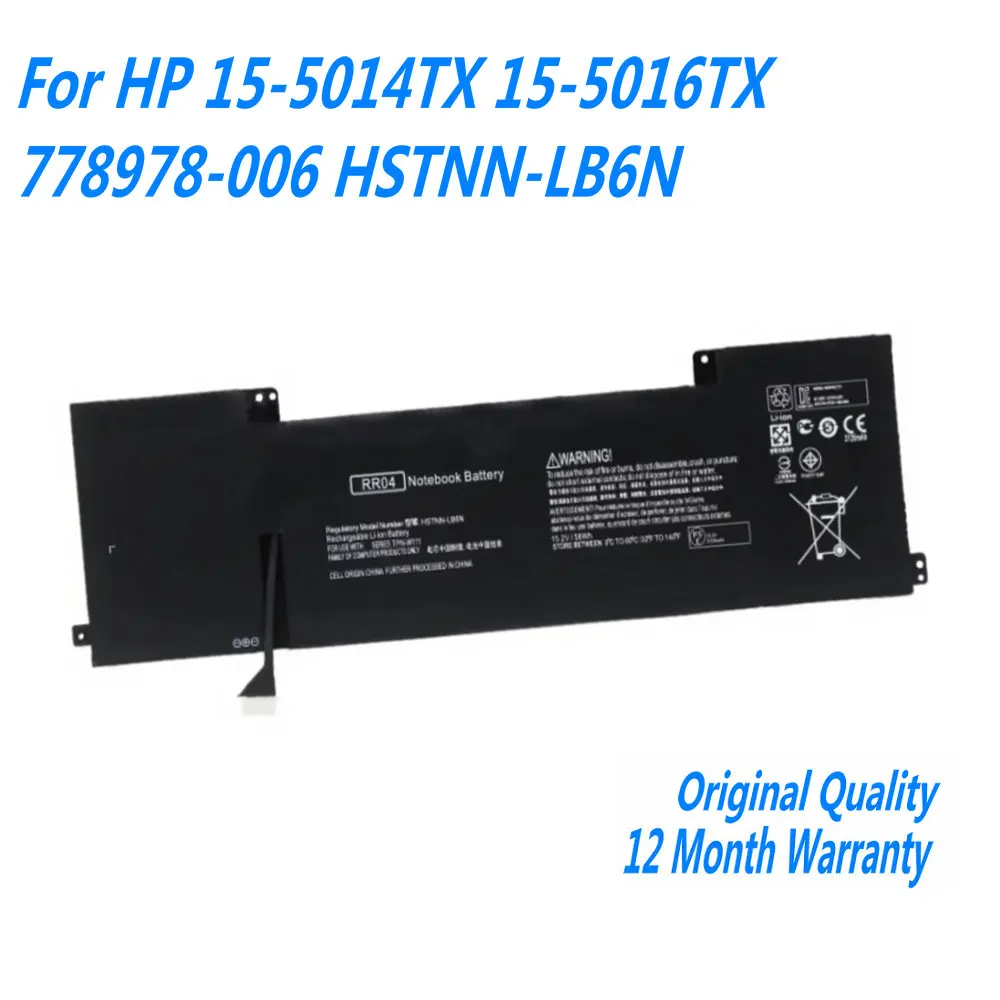 15,2 V 58WH RR04 batería del ordenador portátil para HP Omen 15-5014TX 15-5016TX 15-5114TX 15-5113TX 15-5209TX 15-5208TX 15-5010NR HSTNN-LB6N