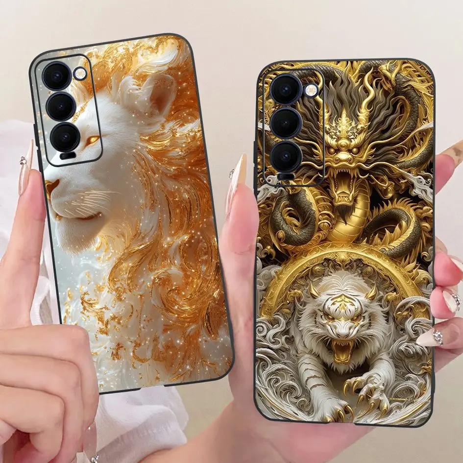 Funda para Tecno Camon 18 18P 18T 18i, funda de teléfono nueva y elegante con lazo de flores, Fundas mate de silicona suave para Camon 18 Premier Coque - imagen 3