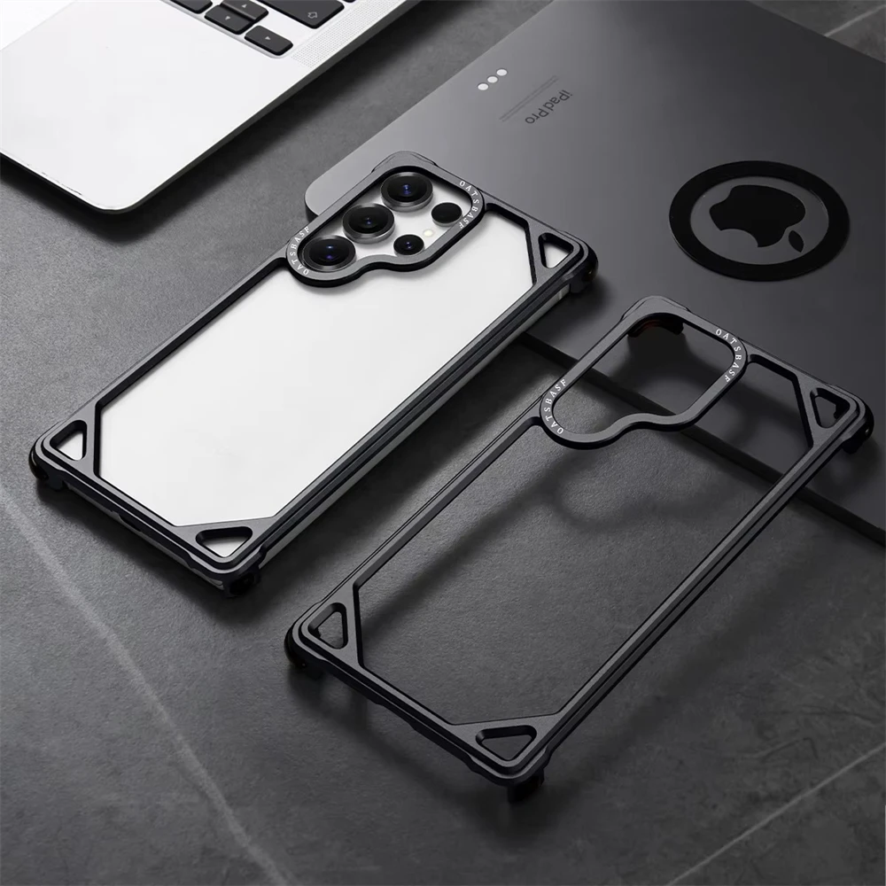 Funda de teléfono con marco de Metal para Samsung Galaxy S25 Ultra, aleación de aluminio de aviación, armadura de disipación de calor sin marco, cubierta a prueba de golpes