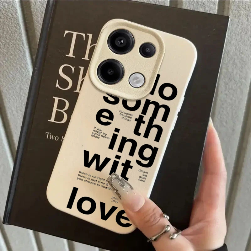 Funda de teléfono con patrón de lichi y letras artísticas para Xiaomi Redmi 13, 12, 13C, 14C, 15C, Redmi Note 14, 13, 12 Pro Plus 11, funda suave de moda - imagen 5