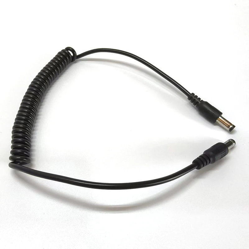 1/5/10 Uds DC 5,5*2,1mm macho a 5,5*2,1mm macho Cable en espiral de alimentación, Cable de resorte de extensión DC 5,5x2,1mm para tira de LED, CCTV - imagen 5