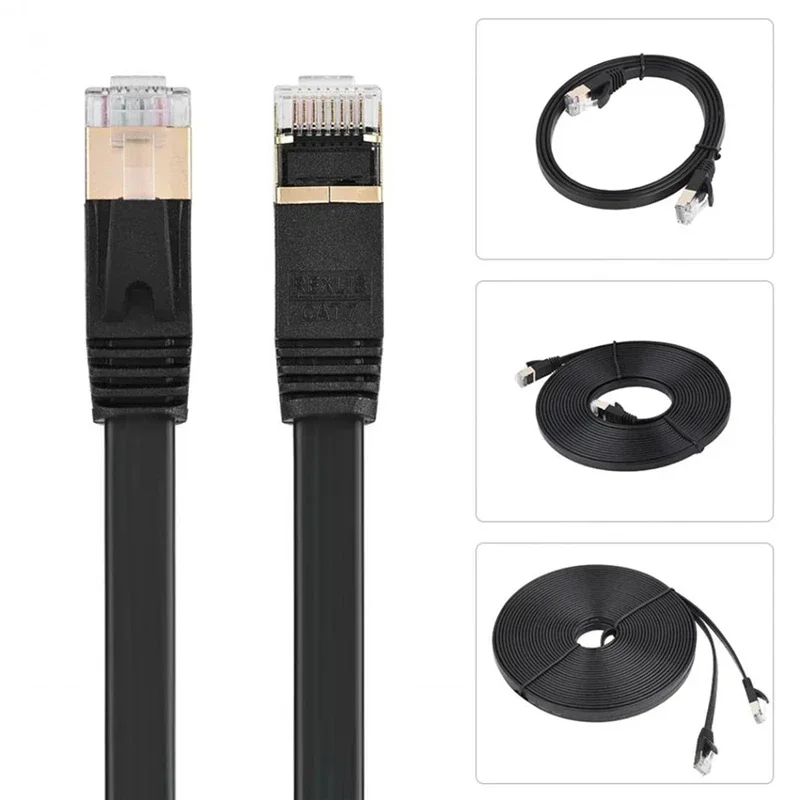 Cable Ethernet Cat7 conector RJ45 Cables de red planos Cable de conexión para escritorio portátil módem enrutador interruptor 0,5 M 1M 2M 5M - imagen 5