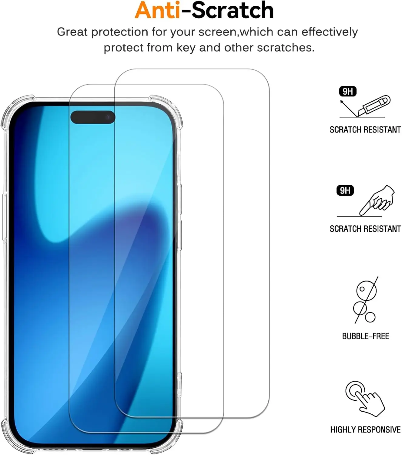 3 en 1 2 uds vidrio con esquinas reforzadas suave TPU protección de cámara trasera a prueba de golpes funda para Apple iPhone 17 Air Pro Max - imagen 2