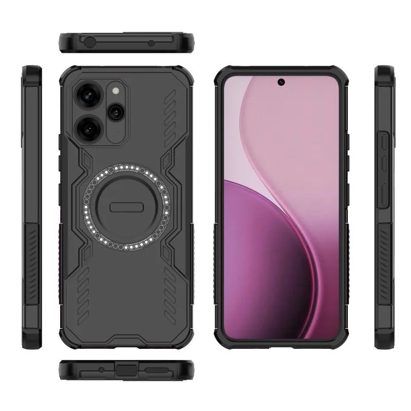 Para funda Redmi 12 funda Redmi 12 Capa a prueba de golpes Color armadura teléfono parachoques trasero atracción magnética Adsorción Fundas Redmi 12 - imagen 4