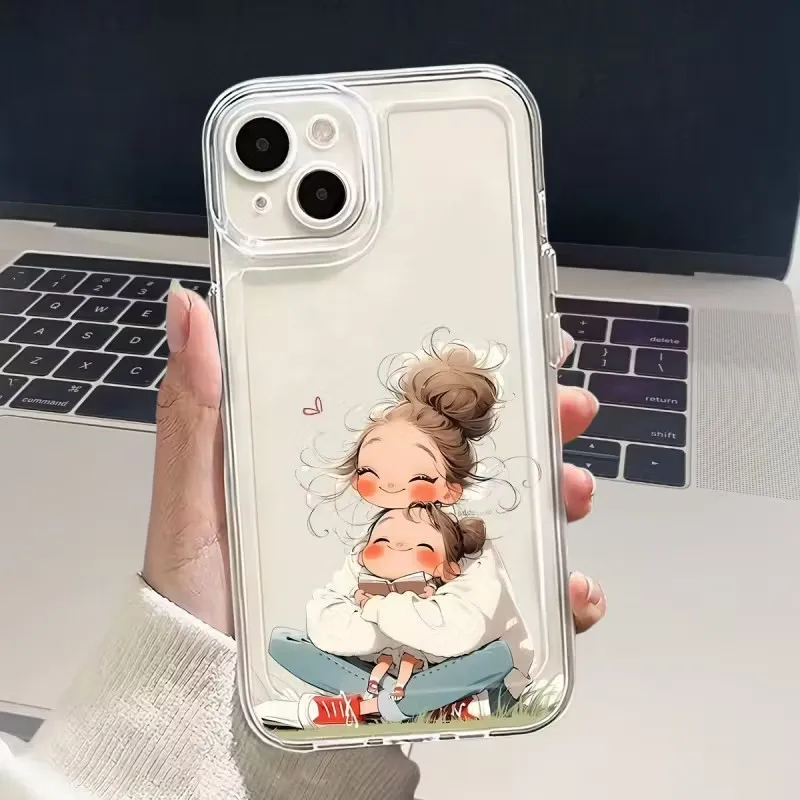 Funda de teléfono con diseño de niña pequeña y mujer, funda suave de moda para Samsung Galaxy S25 S24 S23 FE S22 Ultra Plus A35 A55 A54 A53 A52 - imagen 3