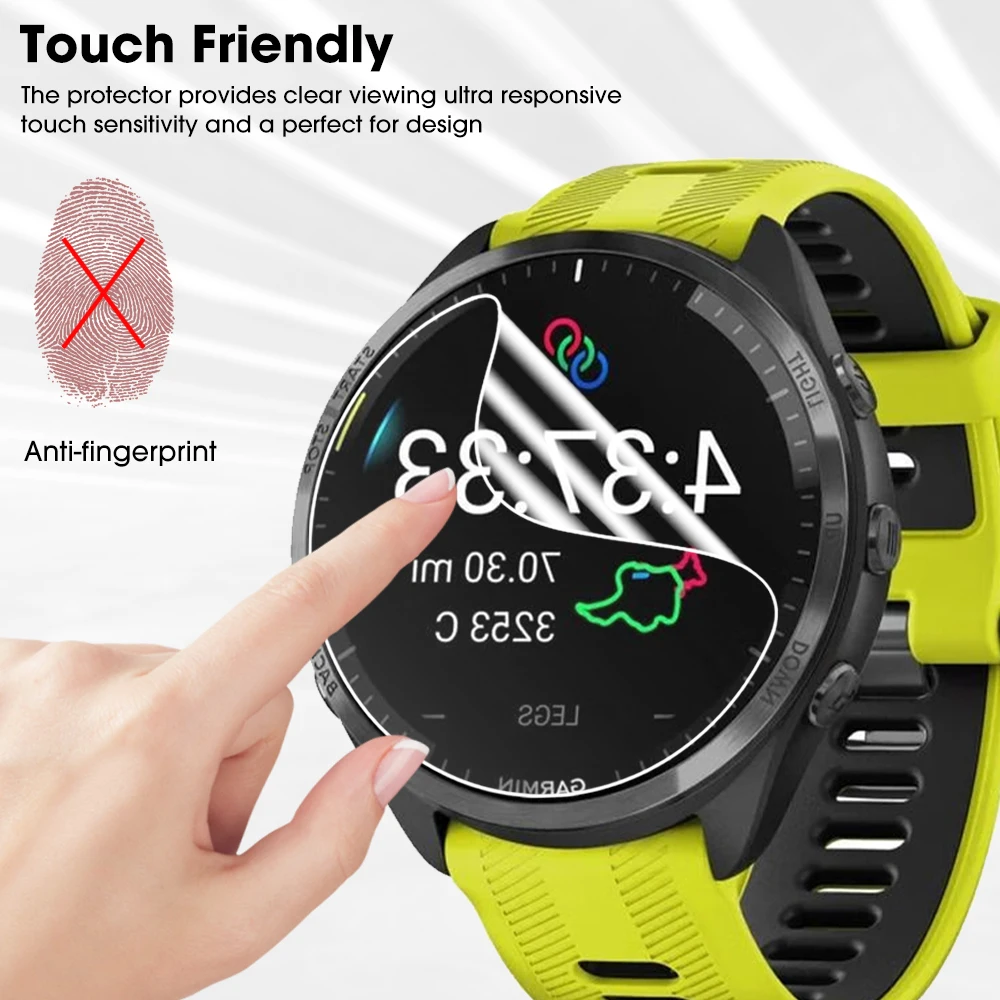 Película de hidrogel para reloj inteligente Garmin Forerunner 965, Protector de pantalla de TPU suave y transparente de cobertura completa para Forerunner 965, 1-10 Uds. - imagen 4