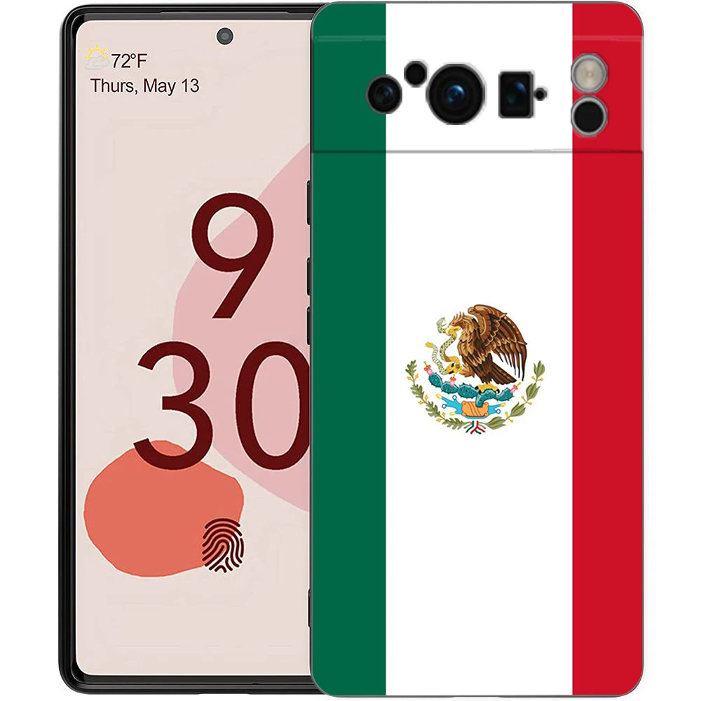 Funda de teléfono con pasaporte de México para Google Pixel 9 8 7 6 Pro XL 8A 6A 7A 5G, funda negra de TPU suave a prueba de golpes - imagen 3