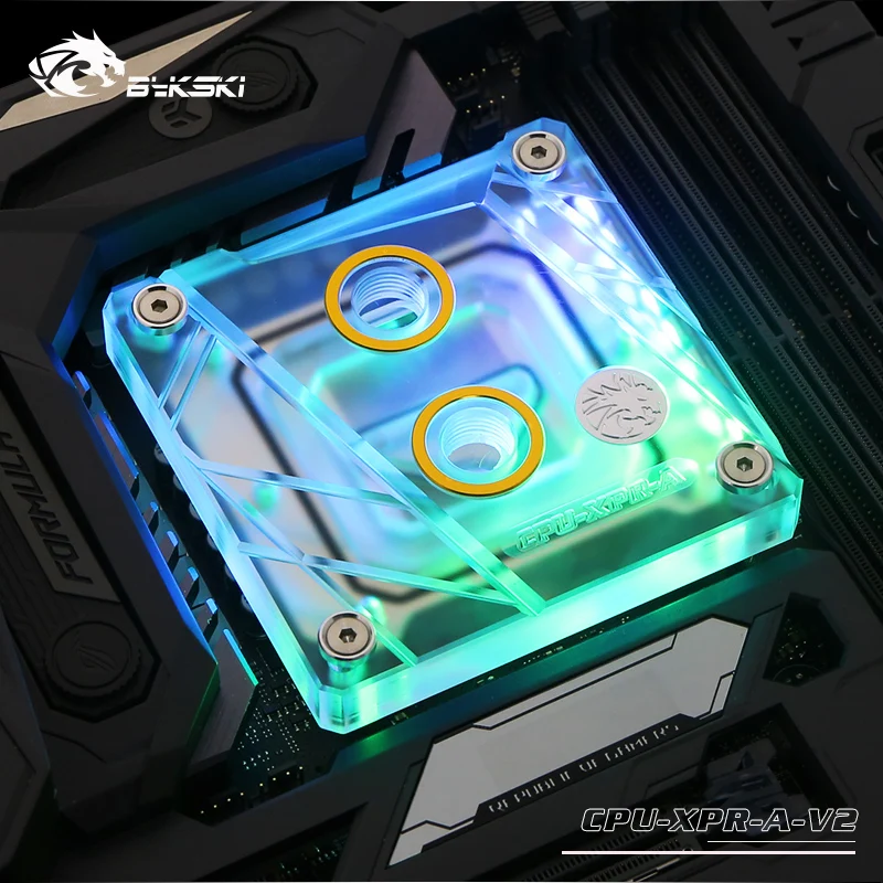 Bykski-bloque de agua de CPU para INTEL LGA1150, 1151, 1155, 1156, 1200, 1700, 2011, 2066, X99, I7, radiador de refrigeración RGB SYNC /CPU-XPR-A-V2 - imagen 4