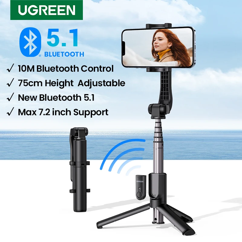 UGREEN Selfie Stick Bluetooth Trípode con Remoto iOS Android - imagen 3