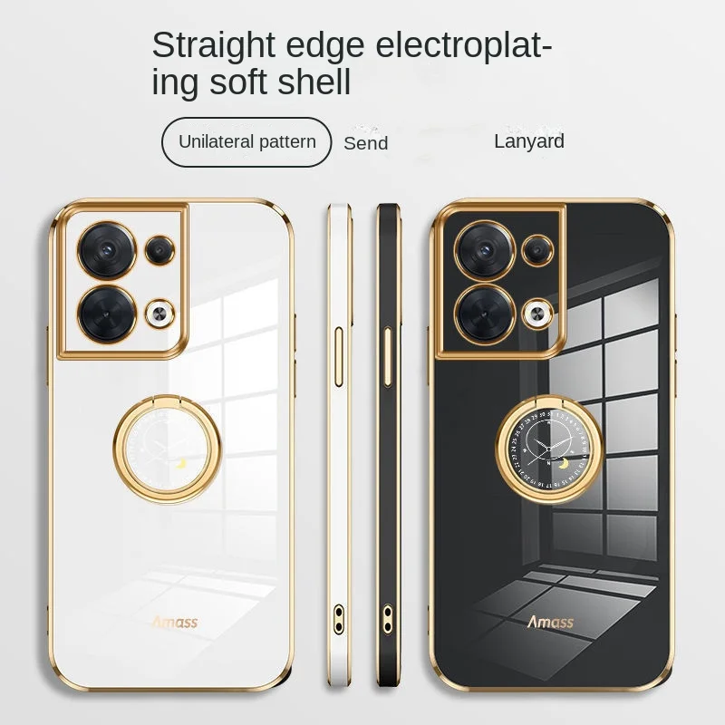 Funda de TPU suave para Xiaomi POCO M6 Pro 4G, carcasa cuadrada delgada con anillo, cubierta trasera protectora para Xiaomi POCO X6 Pro M6Pro - imagen 3