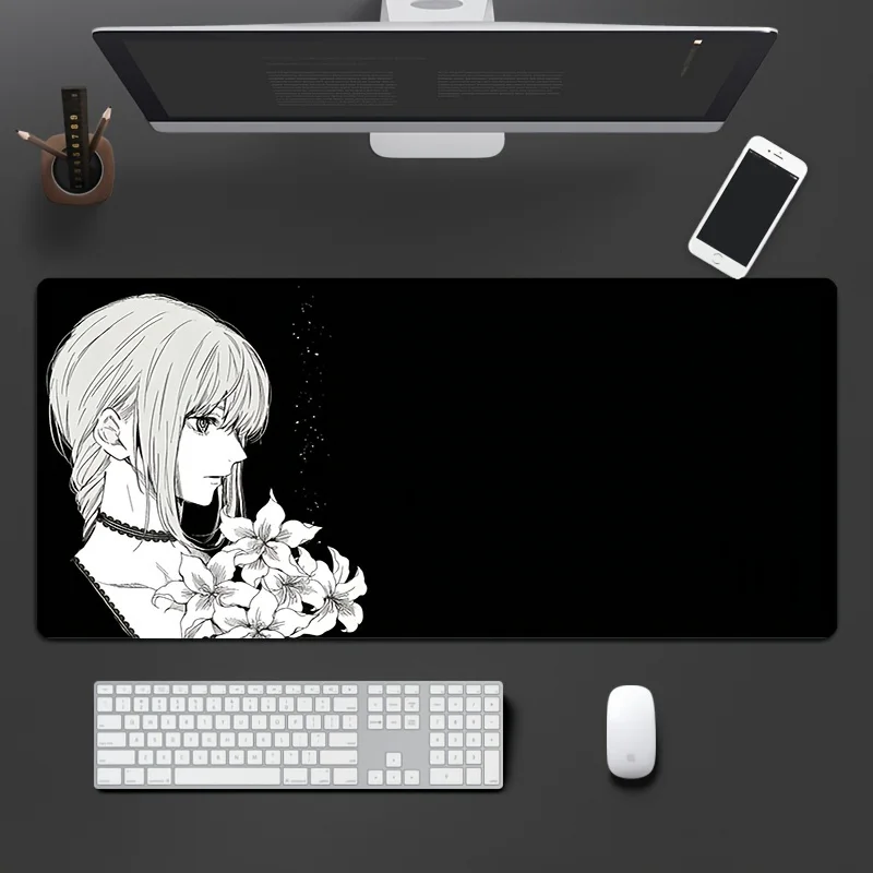 Alfombrilla de ratón grande de anime girl 900x400x3MM, alfombrilla de escritorio para juegos de oficina duradera antideslizante, regalo para ordenador portátil, accesorios de escritorio para jugadores