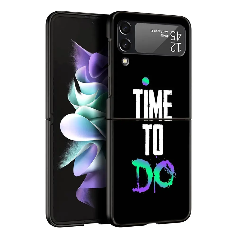 Funda de teléfono con citas de letras y escritura de grafiti para Samsung Galaxy Z Flip3 Flip4, carcasa dura plegable para Z Flip 3 4 5 6 7 - imagen 3