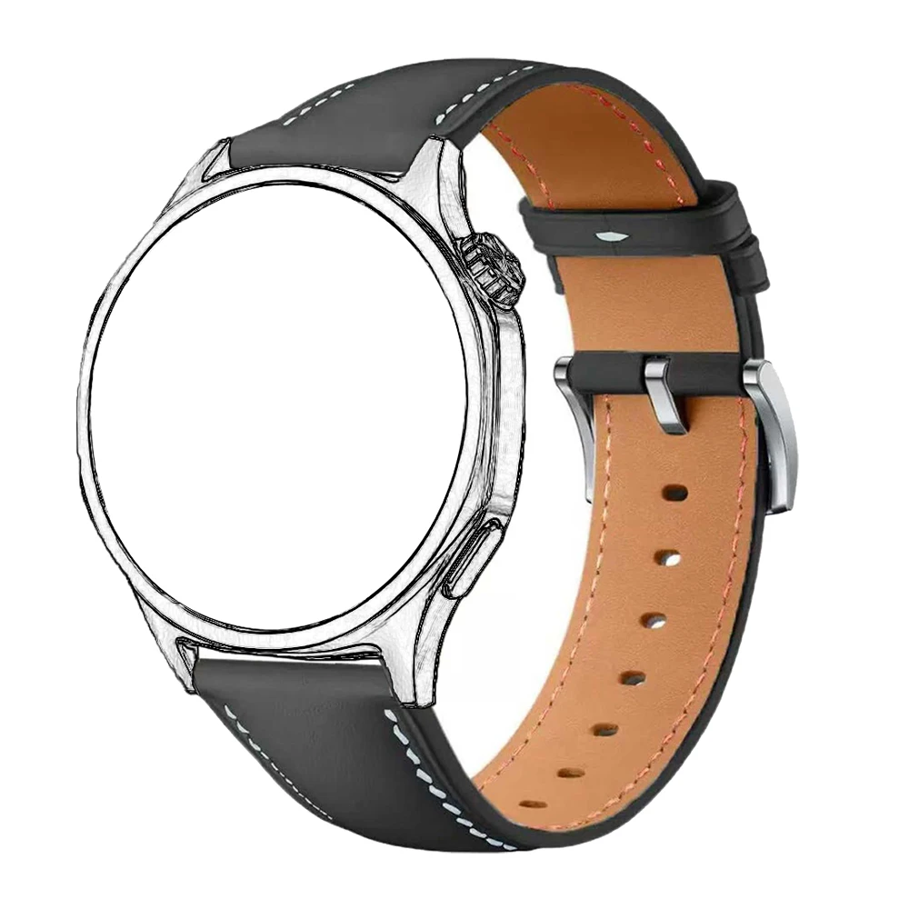 Correa de 22mm para Huawei Watch GT5/GT4/GT3/GT2 Pro, correa de cuero sintético de 46mm, pulsera de repuesto para Huawei GT 5/4/3/2 Pro 46mm - imagen 2
