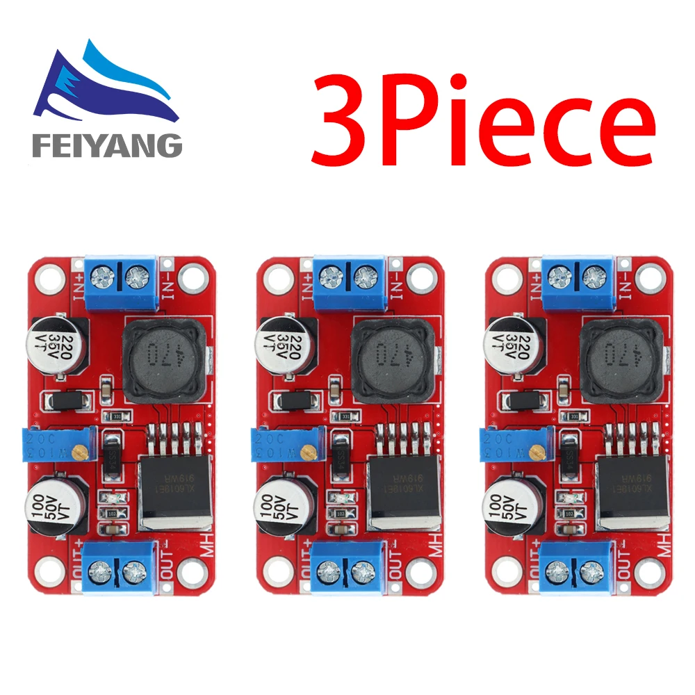 3 piezas 5A DC-DC módulo de potencia elevador convertidor de voltios de refuerzo 3,3 V-35V a 5V 6V 9V 12V 24V XL6019