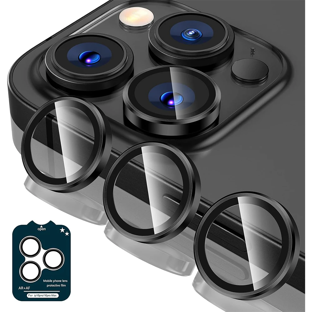 Cubierta protectora de lente de cámara de vidrio templado de titanio del desierto para iPhone 16 Pro Max 15 Plus 14 13 Mini 12 11 accesorios de protección - imagen 2