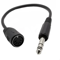 Cable Adaptador DIN 5 Pinos Hembra a Jack 6,35 mm para Micrófono