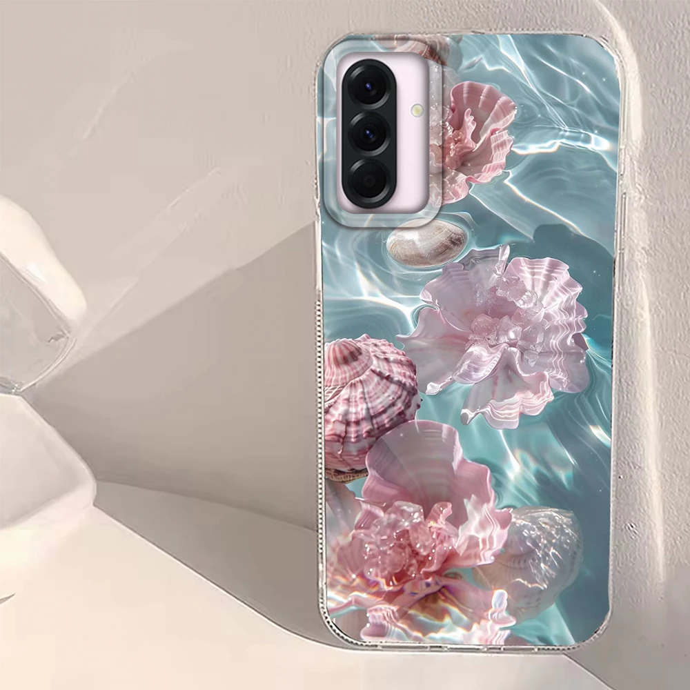 Funda de teléfono para niñas con concha de perla oceánica para Samsung Galaxy A55 A56 A36 A26 A16 A53 A06 A14 A24 A34 A54 A15 A25 A35 A12 A07 A17 - imagen 2