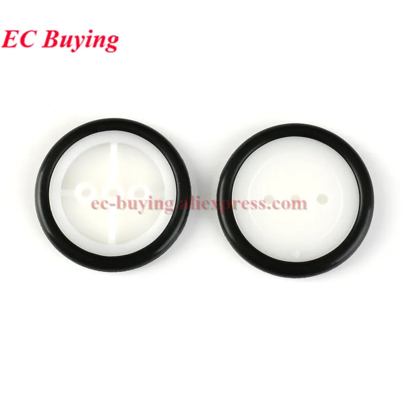 Chasis de neumático de coche inteligente pequeño, Robot de plástico, rueda de chasis de goma para microordenador de un solo chip, neumáticos de coche de juguete, 1 ud.-20 piezas - imagen 5