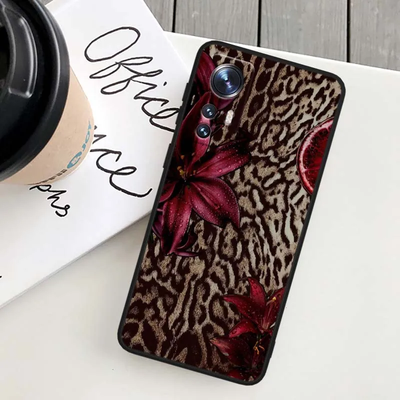 Funda con estampado de leopardo para Xiaomi Mi 17 15 14 14T 13 12 11 13T 12T 11T 12X Lite Ultra Pro Max 5G, funda negra para teléfono - imagen 4