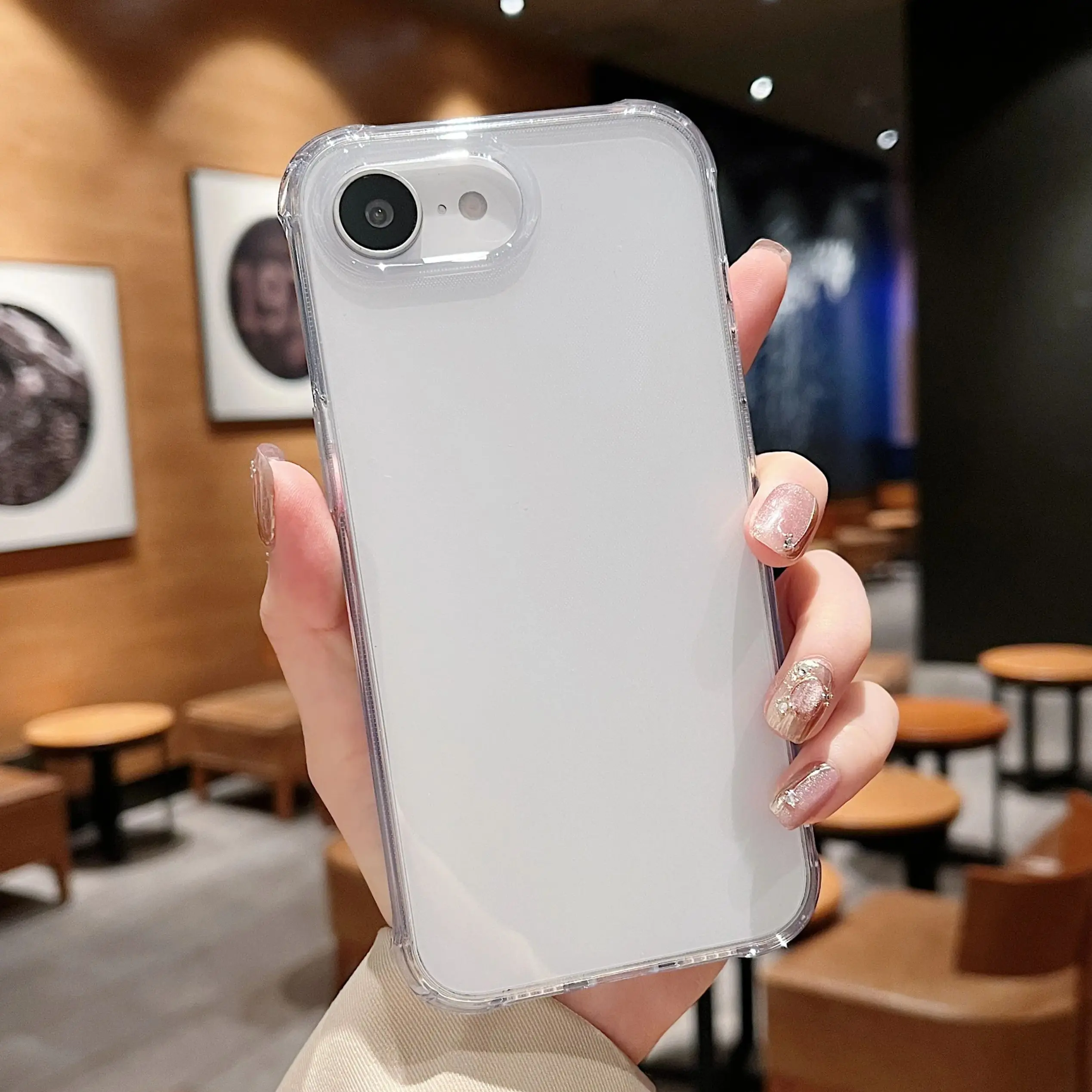 Funda de teléfono transparente a prueba de golpes para iPhone 16E 16 15 14 13 Plus Pro Max SE 4, funda trasera de protección transparente con Airbag Simple