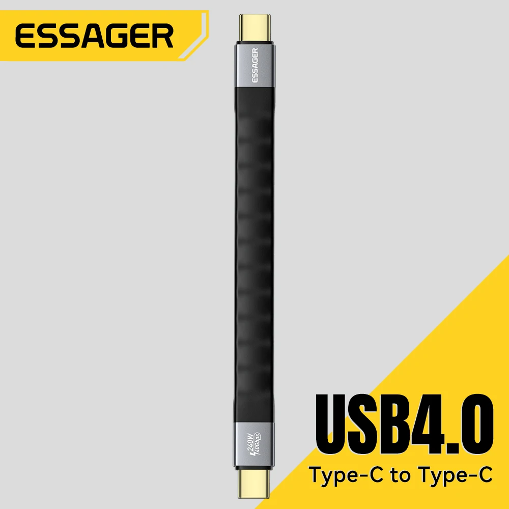Essager 240W tipo C a tipo C Cable USB4.0 40Gbps transferencia de datos PD3.1 Cable de carga rápida 8K @ 60Hz para iPhone Huawei MacBook Pro