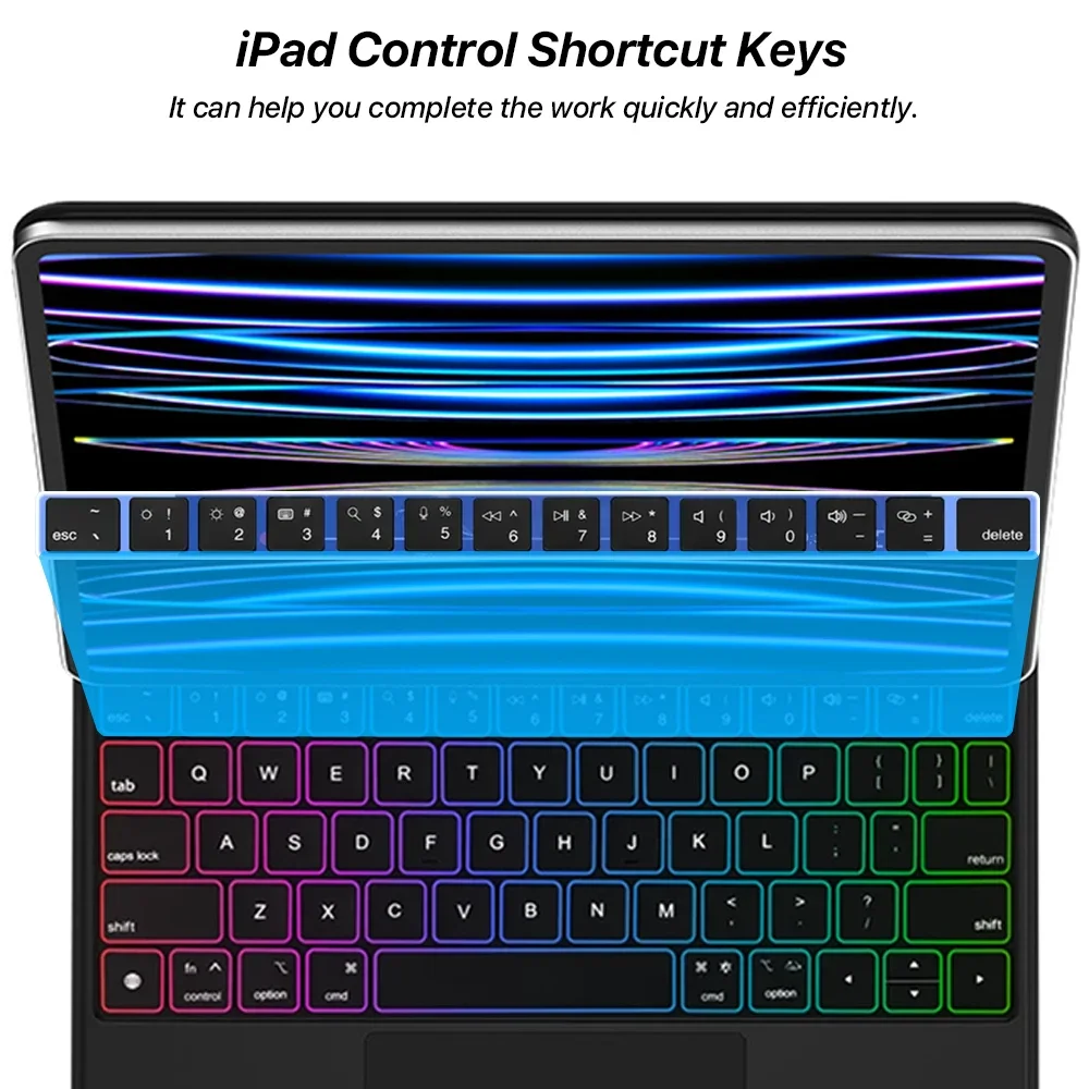 Teclado mágico para iPad Pro 11 Air 4 5, funda de 10,9 pulgadas, retroiluminado, inalámbrico, Bluetooth, con panel táctil - imagen 5