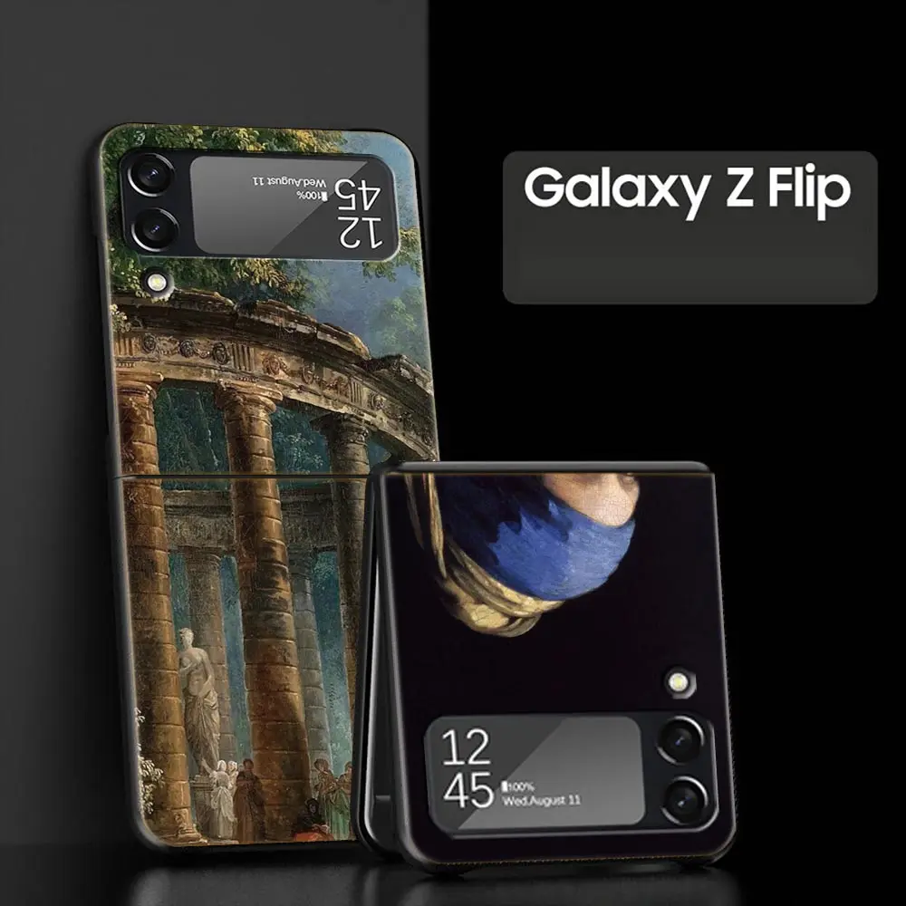 Funda de teléfono con pintura artística renacentista para Samsung Galaxy Z Flip 3 4 5, carcasa para Samsung Z Flip3 Flip4, funda dura para PC - imagen 2