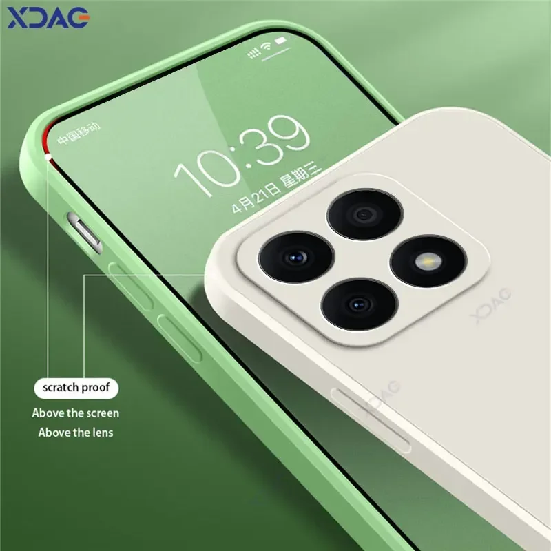 Fundas de lujo para teléfonos móviles, fundas para Honor X8A X8B, protección completa para cámara, funda trasera de silicona líquida cuadrada suave, HonorX8A HonorX8B - imagen 4