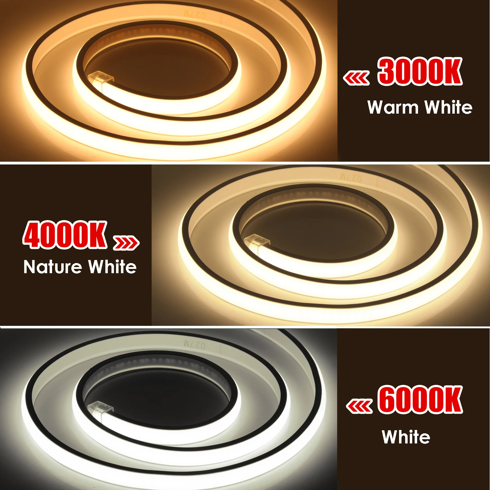 Tira de luces LED de neón COB de alto brillo, 220V, regulable, 288LEDs/m, cinta Led impermeable para dormitorio, cocina, iluminación exterior - imagen 4