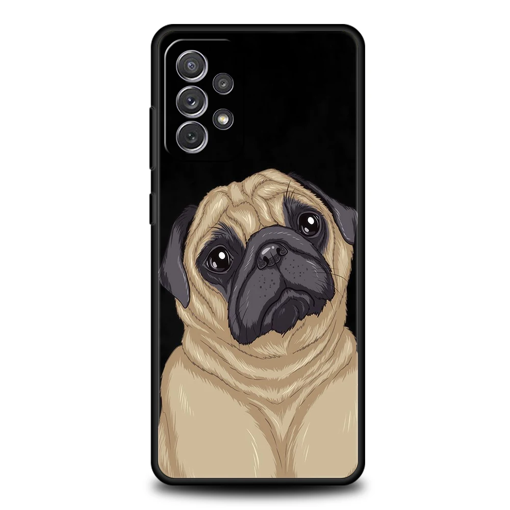 Funda de teléfono con diseño de perro Pug para Samsung Galaxy A15 A13 A35 A55 A51 A71 A41 A31 A21S A03S A05 A12 A23 A25 A33 A53 A73 5G - imagen 3