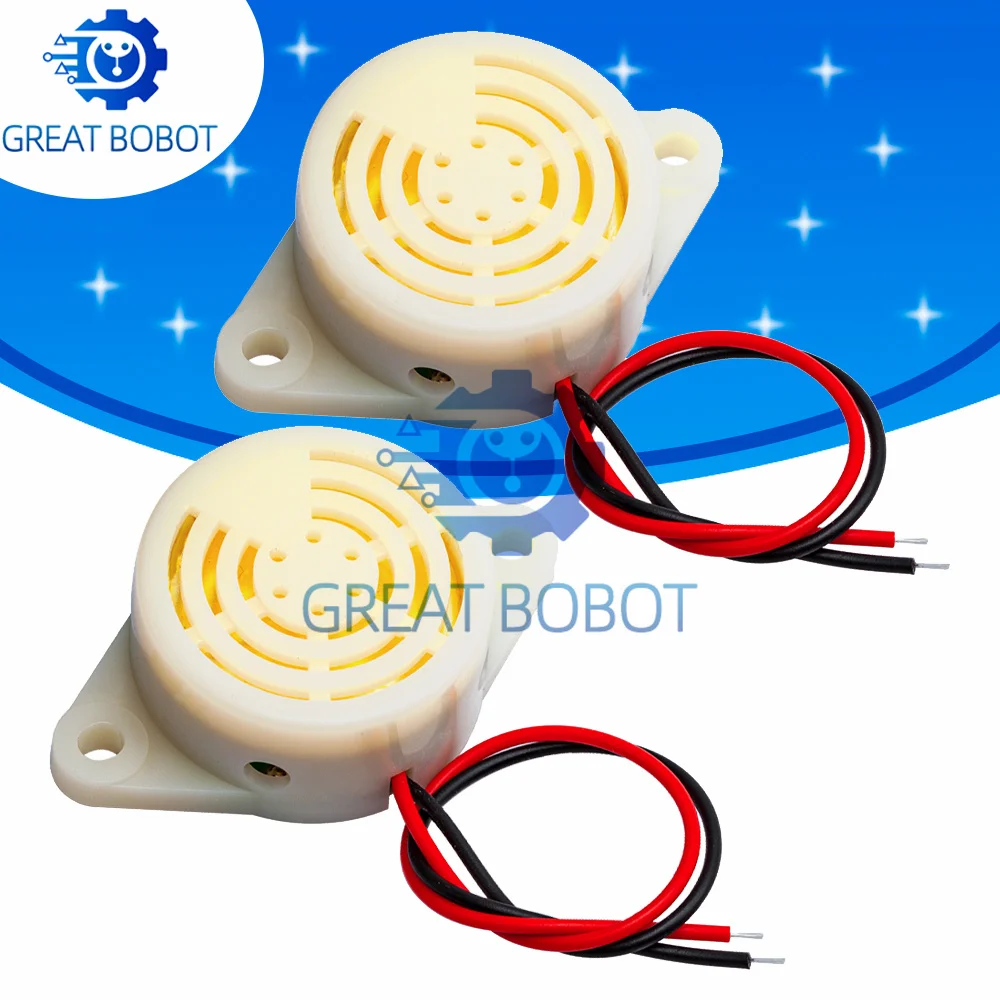 ALARMA DE ALTO decibelio para Arduino, 1 piezas, 95dB, 3-24V, 12V, zumbador electrónico, pitido continuo para SFM-27 HYT-3015