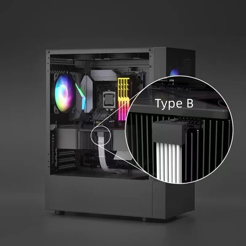 Tarjeta gráfica de 90 grados, 12 + 4 pines, 12VHPWR a 3 piezas, 4 piezas, PCi-E GPU, 8 pines, PCIE 5,0, RTX4080, RTX4090Ti, Cable de extensión de adaptador PSU - imagen 3