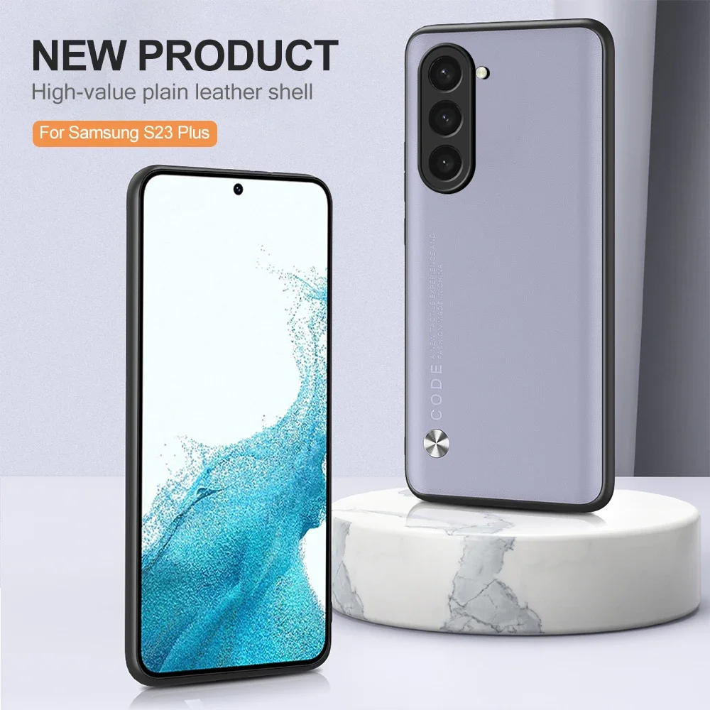 Funda de teléfono de piel lisa para Samsung Galaxy S24 Ultra, carcasa de silicona a prueba de golpes Samsang S23 Plus S23Ultra S24Ultra 5G