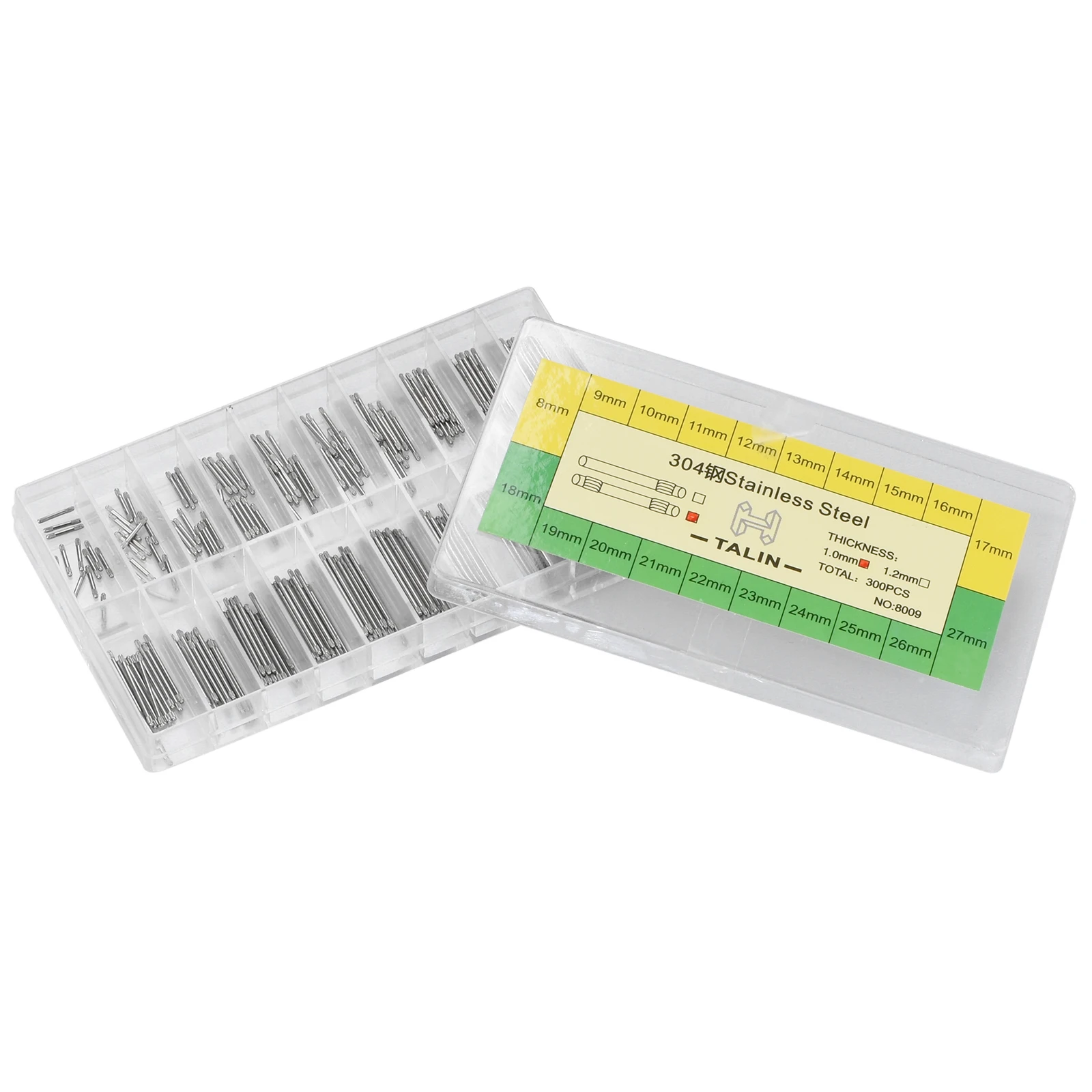 Correa de reloj moleteada de acero inoxidable, Pin de enlace de pulsera con un solo extremo/doble extremo, accesorios de herramientas de reparación de relojes, 1,2mm/1,0mm, 8-27mm