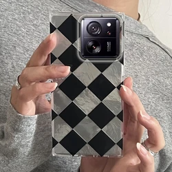 Funda Xiaomi 13T/14T y POCO X5/X6 de TPU negra a cuadros