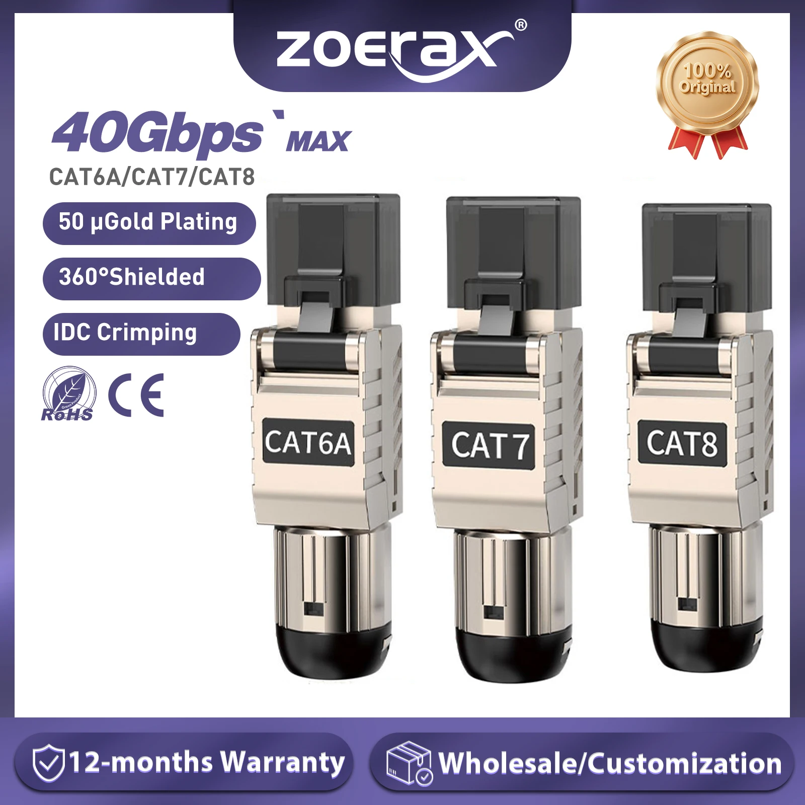 Conector RJ45 Cat8 con herramienta de terminación profesional - imagen 2
