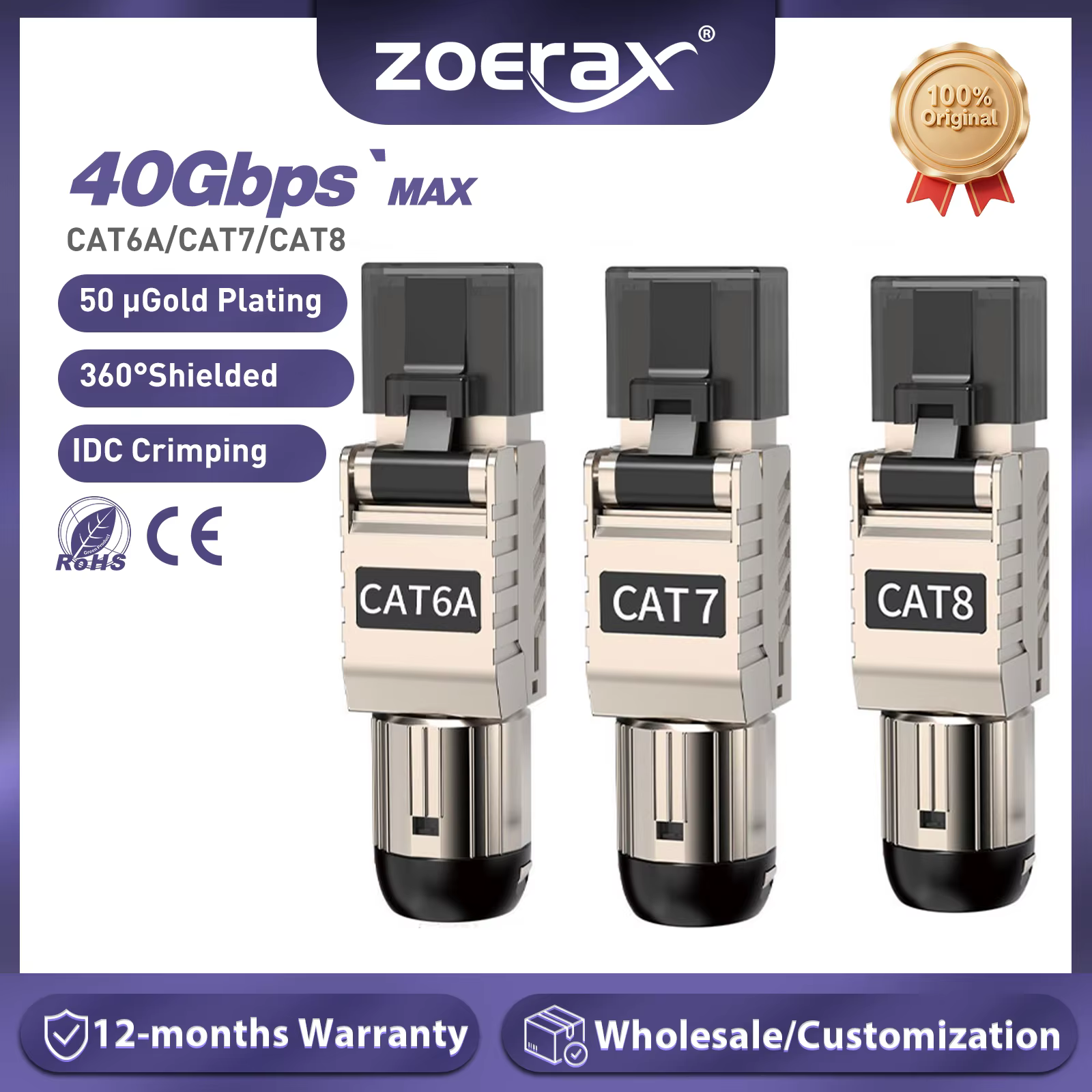 Conector RJ45 Cat8 con herramienta de terminación profesional - imagen 2