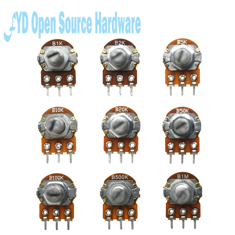9 juegos por lote, varios valor de resistencia, paquete de potenciómetro WH148 B1K 2K 5K 10K 20K 50K 100K 500K 1M 9 tipos - imagen 2