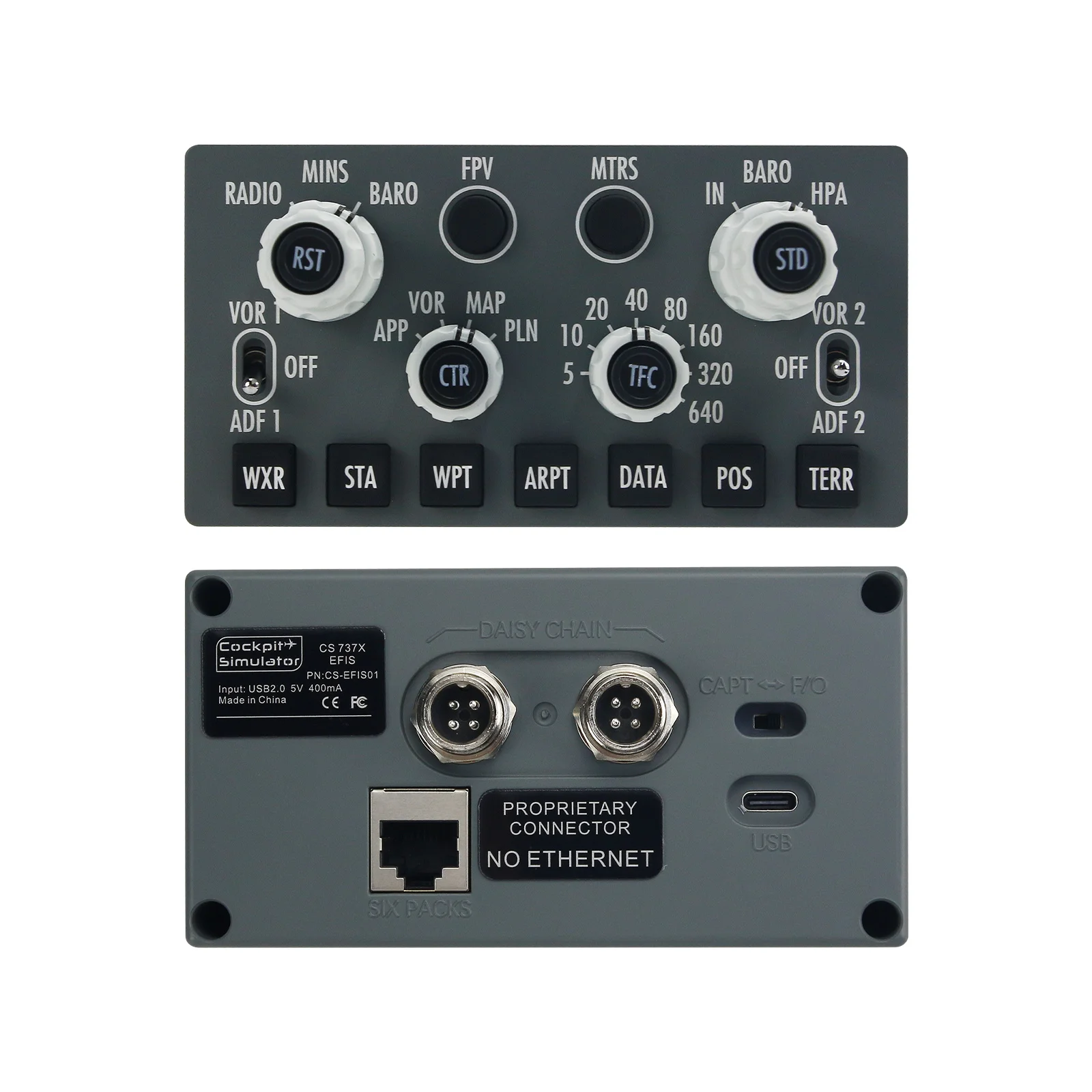 Panel MCP simulador de cabina + 2 sistemas de instrumentos electrónicos de vuelo CS 737X EFIS + soporte de escritorio para videojuegos de vuelo - imagen 4