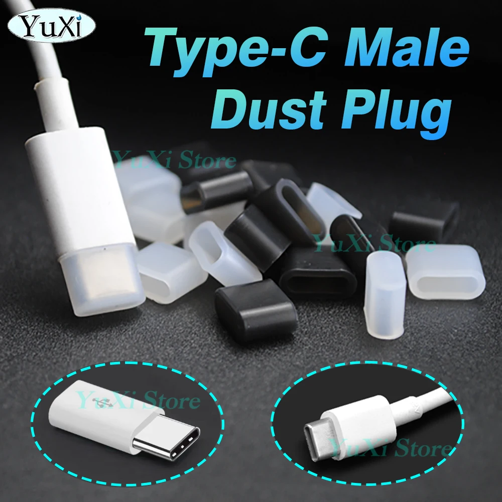 10 Uds tipo C USB C tapón antipolvo de silicona Protector de puerto de carga tapa de enchufe antipolvo para IPhone Samsung HUAWEI Xiaomi macho