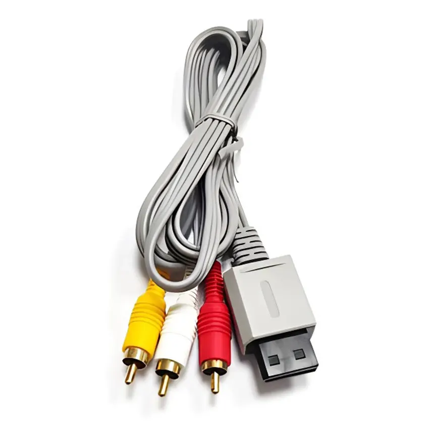 Cable RCA 3 de 1,8 m para consola de controlador Nintendo Wii, Cable AV de Audio y vídeo compuesto 480p chapado en oro 3RCA para Will Cable - imagen 5