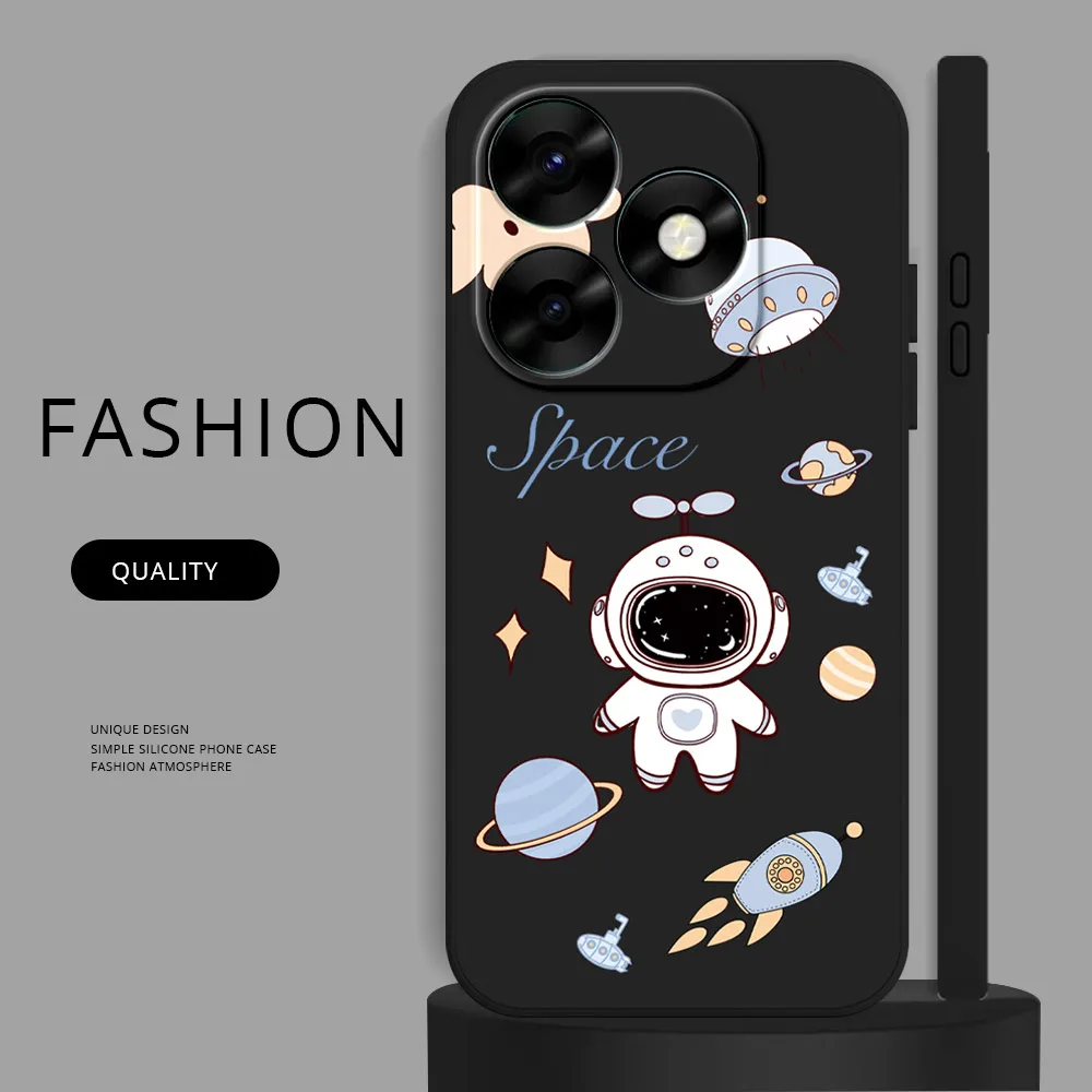 Funda de teléfono para Itel S23 Plus S23 + P55 4G 5G Itel A60S A60 A70, carcasa trasera a prueba de golpes, silicona suave, dibujos animados de astronauta - imagen 4