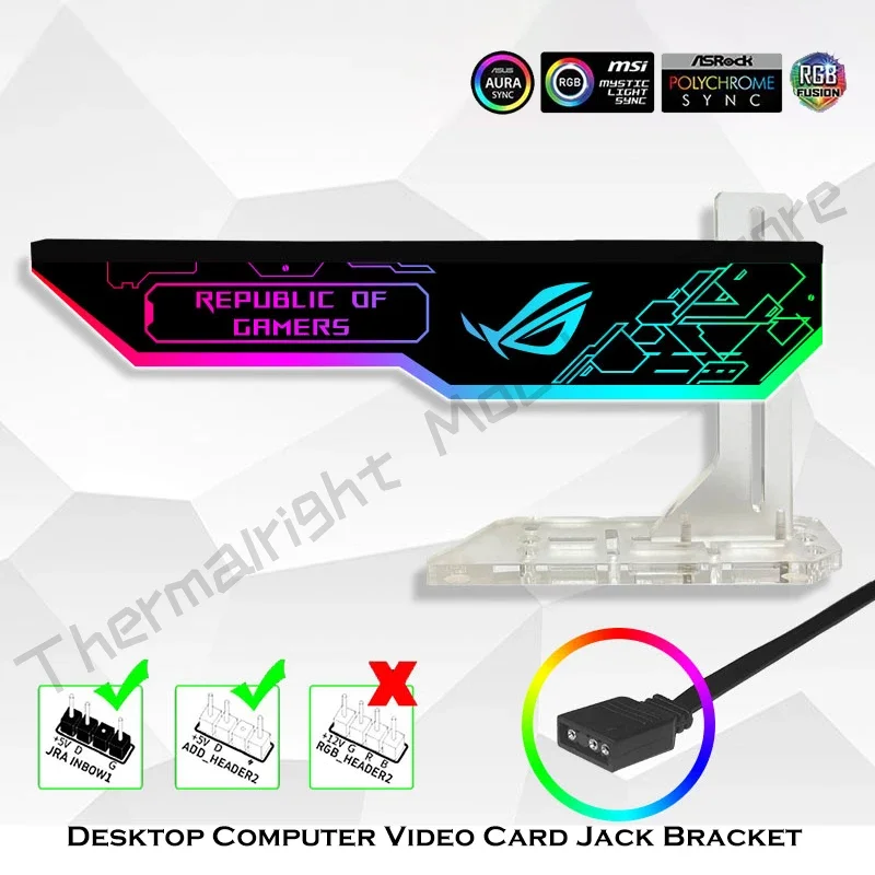 Soporte GPU 3090 4090 soporte para tarjeta gráfica instalación Vertical para ASUS MSI AORUS multimarcas Faith 5V ARGB SYNC negro/blanco - imagen 3