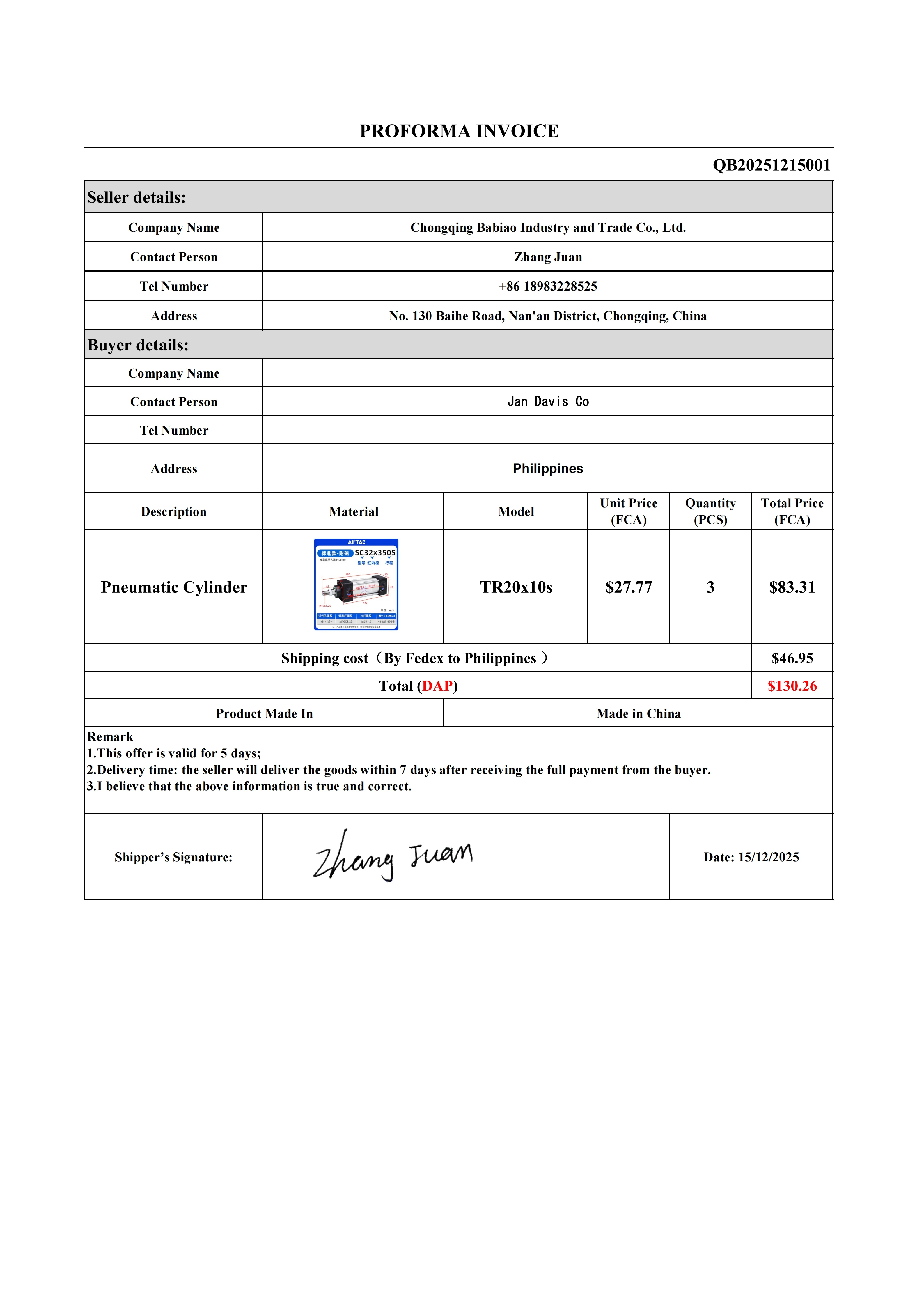 Cilindro neumático AIRTAC SC32*350-S