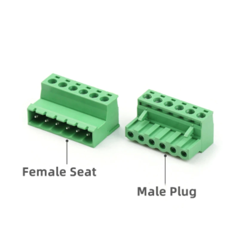 Juego de conectores de bloque de terminales sin soldadura, Conector de bloque de terminales de tornillo de 5,08 MM, tipo enchufable PCB, tipo 2EDG, verde, 1 Juego - imagen 3