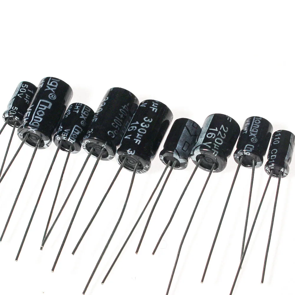 Kit de condensadores electrolíticos de aluminio, 120 Uds., 16V, 25V, 50V, 12 valores, 1uF ~ 470uF para paquete de componentes de condensadores electrónicos DIY - imagen 2